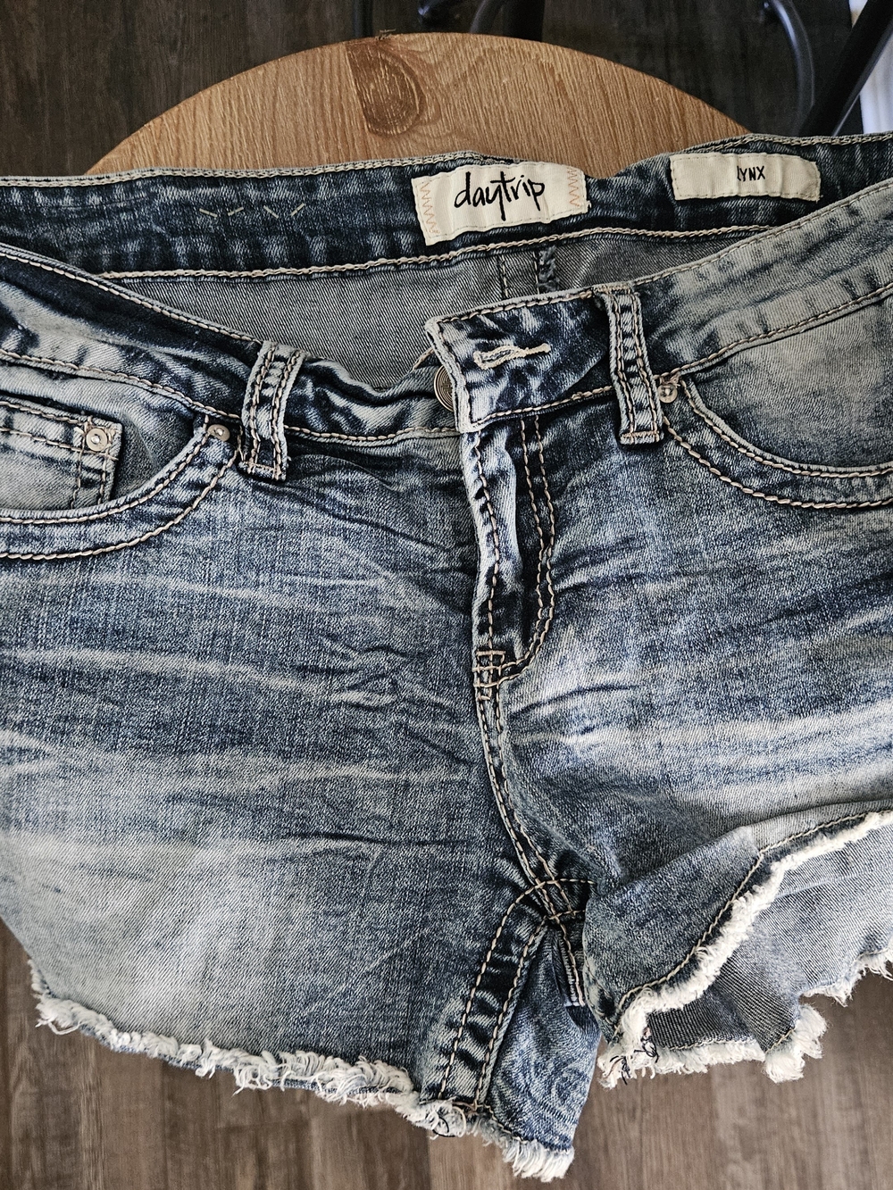 Daytrip Women's Washed Blue Denim Cutoff Shorts
